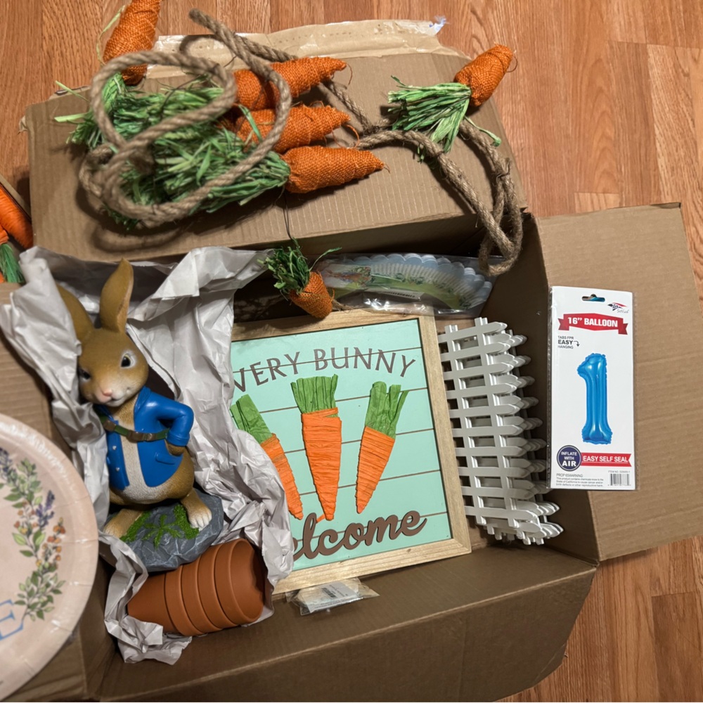 Peter Rabbit birthday bundle(figurine sold separately) listing in my Posh closet